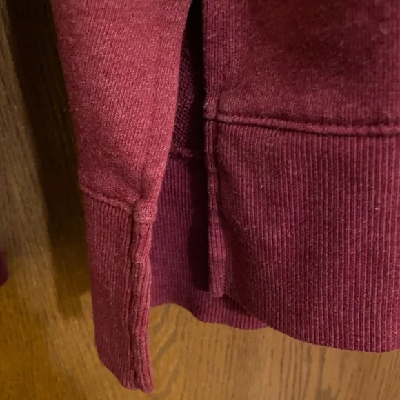 Time and Tru Women's Tunic Crew Neck, French Terry Sweatshirt, Burgundy, XXL - Picture 4 of 8